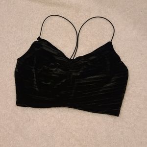 black velvet crop top